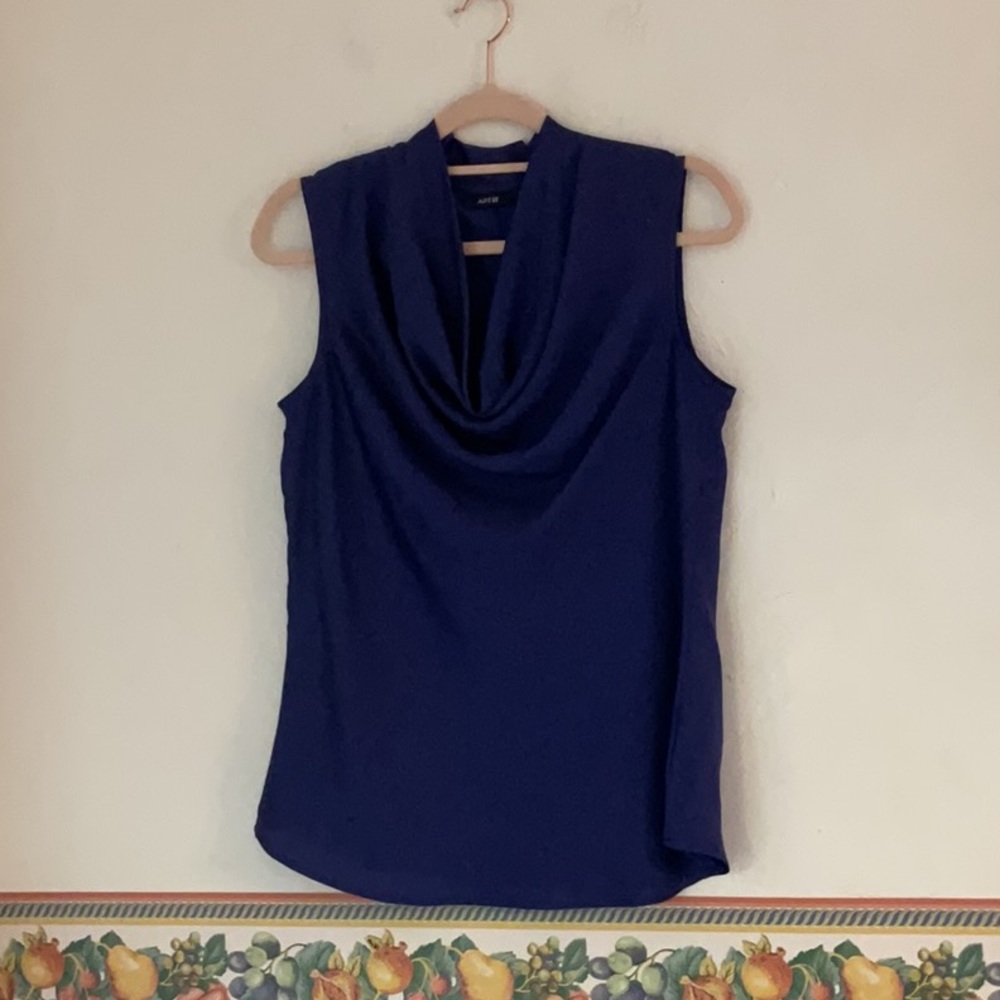Apt. 9 Sleeveless Cowl Neck Blouse, Size S, Royal Purple